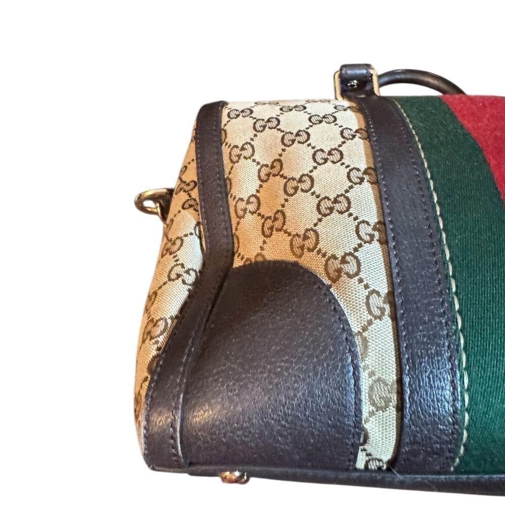 Ltd Edition GUCCI Webby Vintage Bee GG Supreme Canvas 2way Medium Boston Bag - Picture 9 of 16
